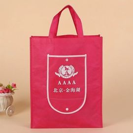 Chine Les sacs à provisions réutilisables rouge-clair qui se plient dans eux-mêmes ont adapté le logo aux besoins du client fournisseur