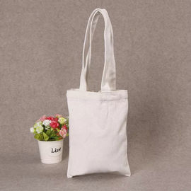 Sac de achat imprimé de toile de coton, sac d'emballage blanc de coton de logo fait sur commande