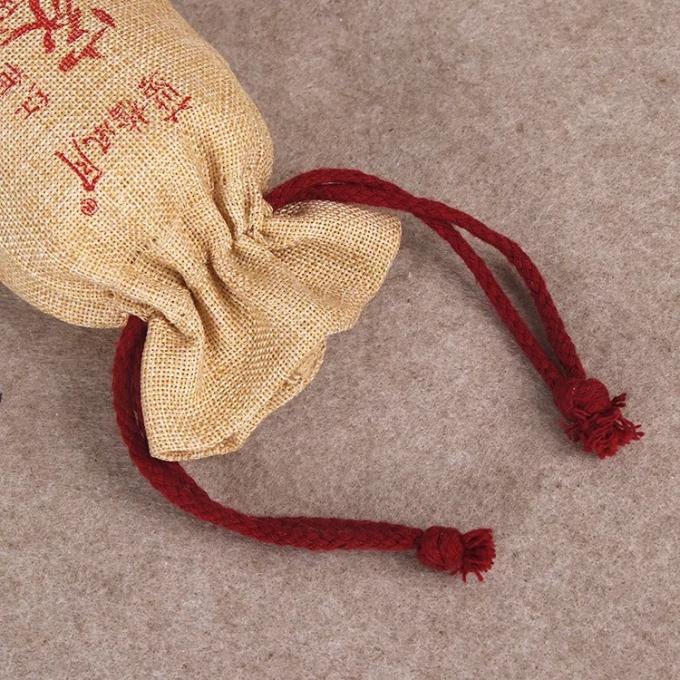 Sacs de cordon jaunes de toile/mini sacs de cordon personnalisés de coton