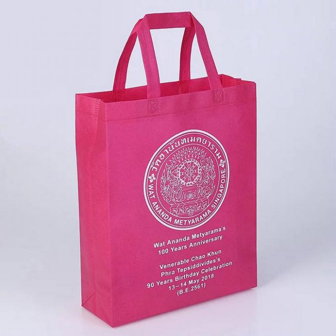 D'épicerie transfert de chaleur rose de sacs de textile tissé non imprimant la conception d'OEM