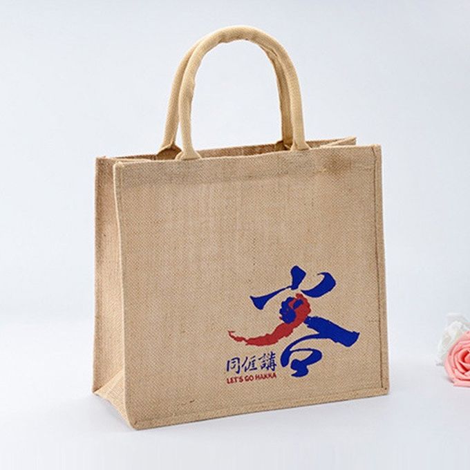 Sacs d'emballage adaptés aux besoins du client de jute de logo pour l'emballage et les achats de supermarché